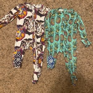 Bums & roses bamboo footie pajamas